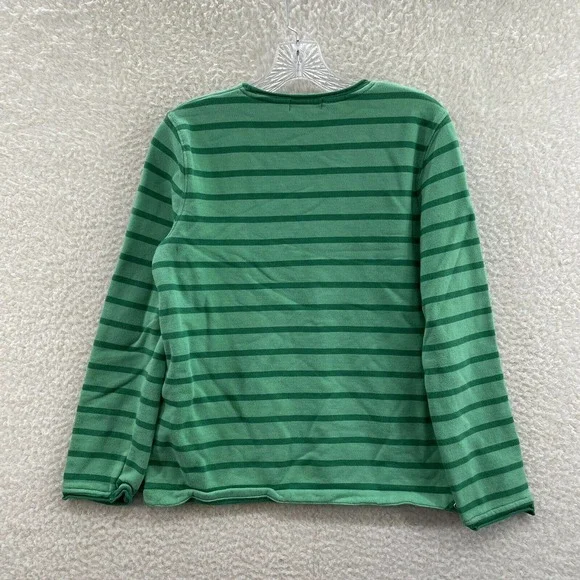 Lauren Jeans Co Ralph Lauren Green Striped Pullover Sweater Womens M Medium - Picture 2 of 8